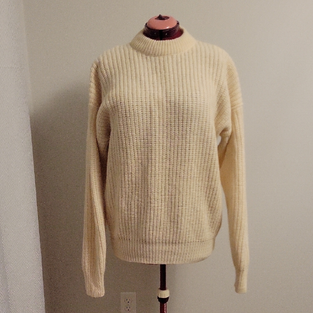 Vintage London Fog Cable Knit Sweater Size XL Ivory